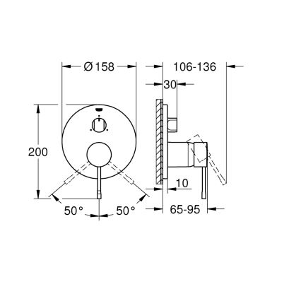 Baterie GROHE ESSENCE, crom lucios 24092001