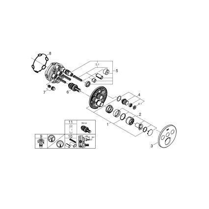 Baterie GROHE SMARTCONTROL 29146000, crom lucios