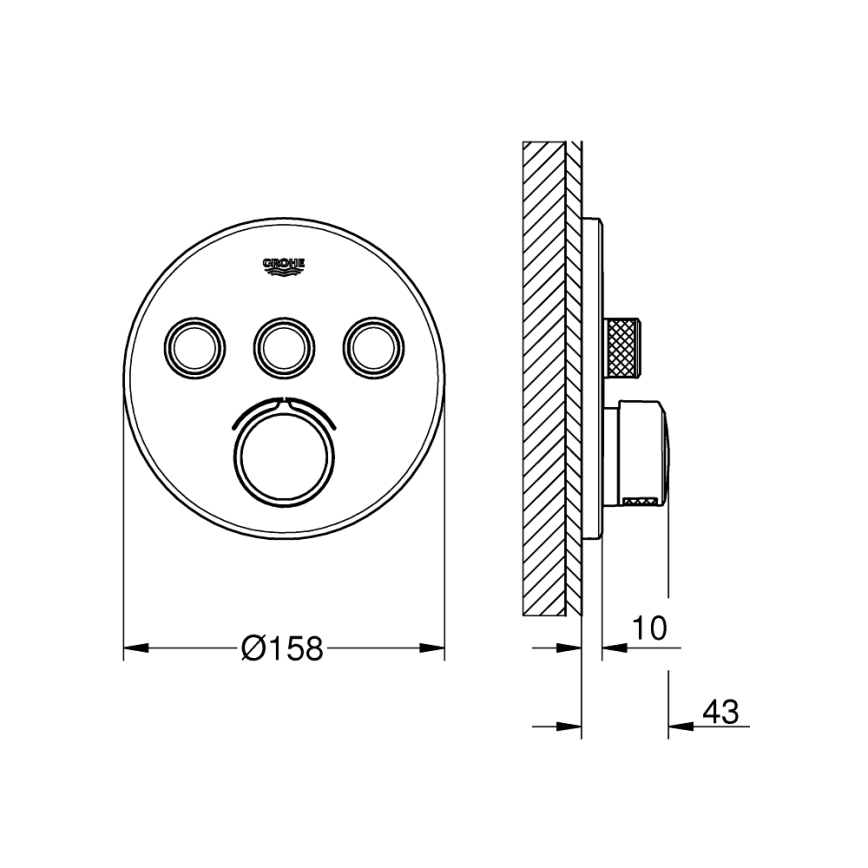 Baterie GROHE SMARTCONTROL 29146000, crom lucios