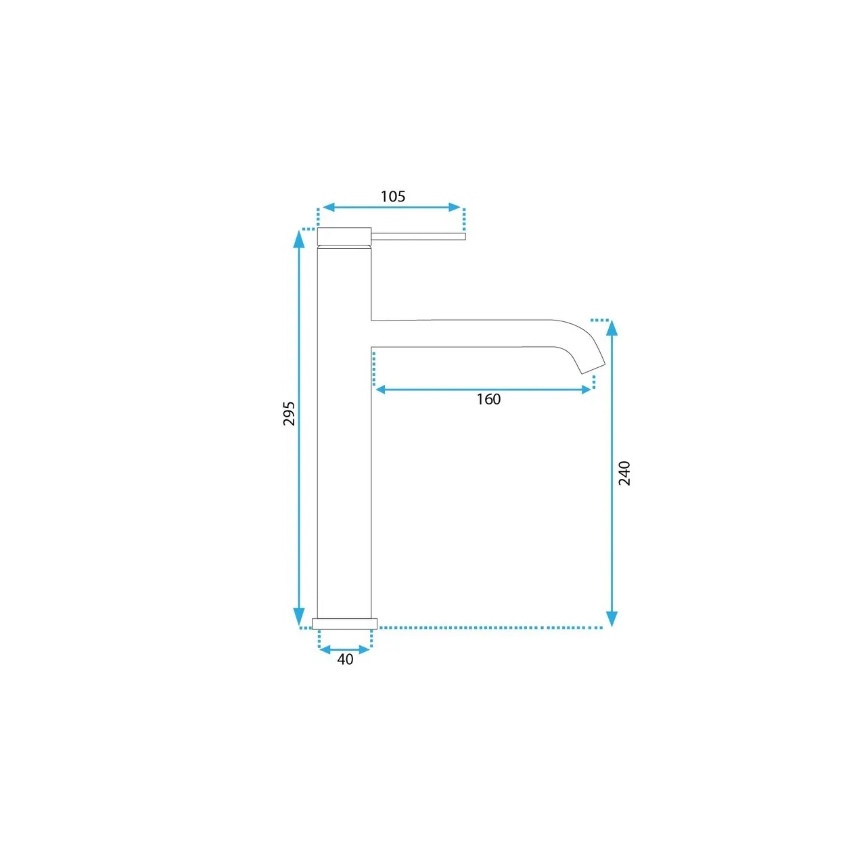 Baterie lavoar CLIF 29,5 cm, negru mat - REA-B5325
