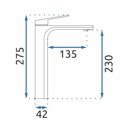 Baterie lavoar MARCO, 27,5 cm, auriu periat - REA-B4895