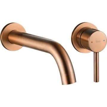 Baterie lavoar pentru montaj în perete LUNGO REA-B4600, finisaj cupru periat