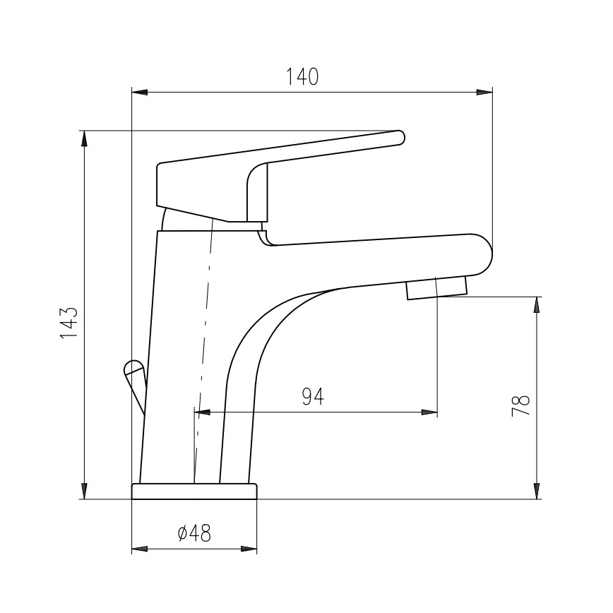 Baterie lavoar RAV Slezák CO127.0 cu ventil COLORADO, 14,3 cm, crom lucios