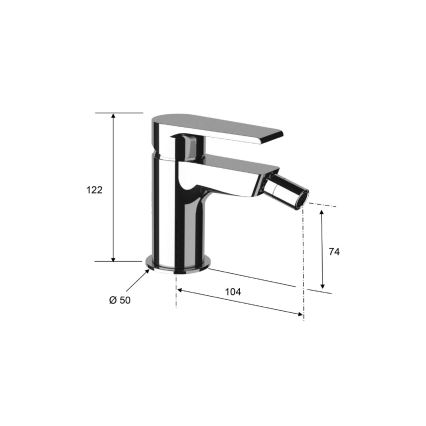 Baterie pentru bideu Sapho KAI 12 cm, negru mat