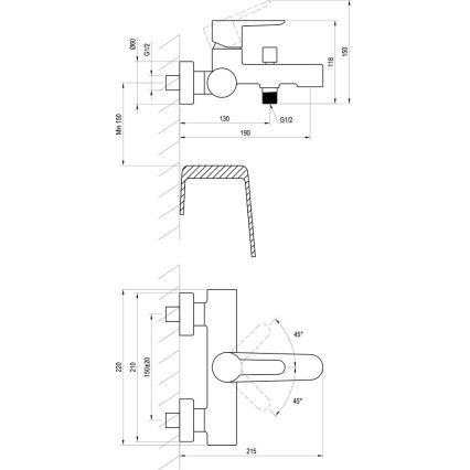 Baterie pentru cadă Ravak PURI X070192, neagră