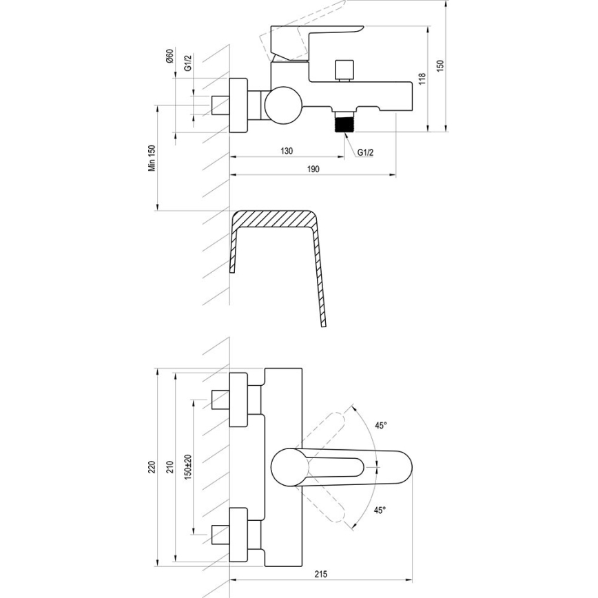 Baterie pentru cadă Ravak PURI X070192, neagră