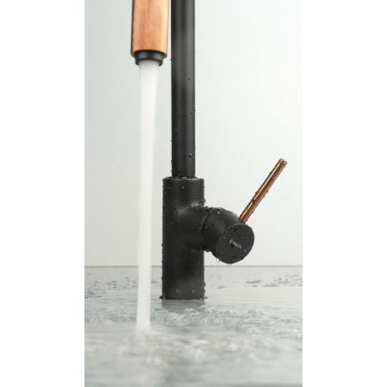 Baterie pentru chiuvetă Deante ASTER BCA_B64M, negru/alamă