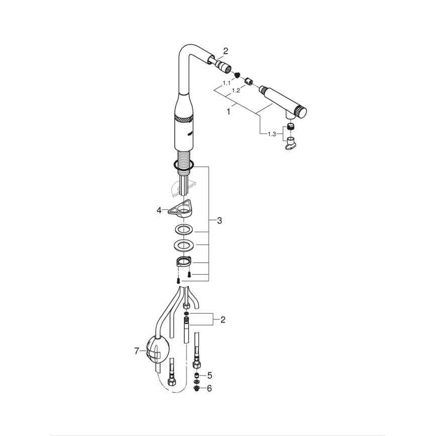 Baterie pentru chiuvetă GROHE ESSENCE SMARTCONTROL 31615000, 366 mm, crom lucios