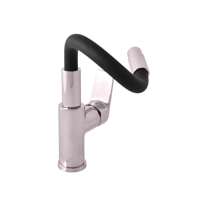 RAV Slezák CO119.0/15 - Baterie pentru chiuvetă COLORADO cu braț flexibil, 25 cm, negru/crom lucios