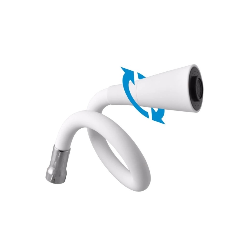 Baterie pentru chiuvetă RAV Slezák SAZAVA SA006.0/13CB, pipă flexibilă, 35,6 cm, alb/crom lucios