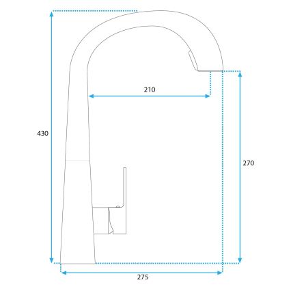 Baterie pentru chiuvetă ROSS cu pulverizator extractibil, 43 cm, auriu periat - REA-B5312