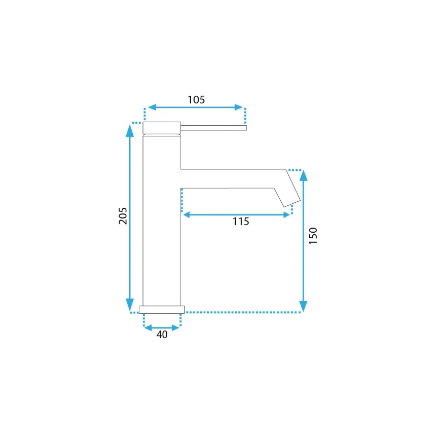 Baterie pentru lavoar FOSS REA-B5316, 20,5 cm, finisaj auriu periat