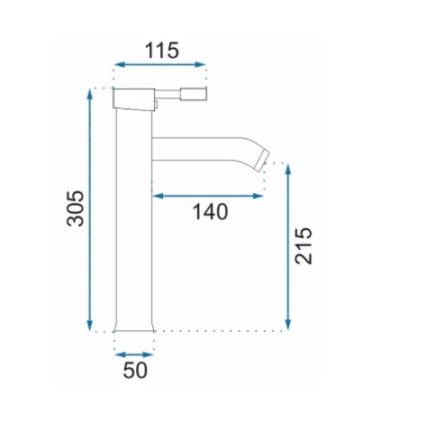 Baterie pentru lavoar GRAF, 30,5 cm, neagră - REA-B8665