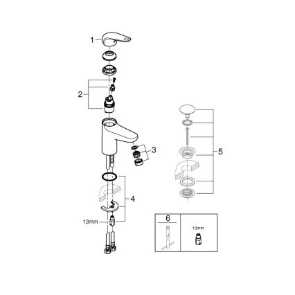 Baterie pentru lavoar GROHE SWIFT 162 mm, crom lucios - 24317001