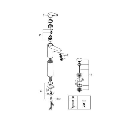 Baterie pentru lavoar GROHE SWIFT 319 mm, crom lucios - 24331001