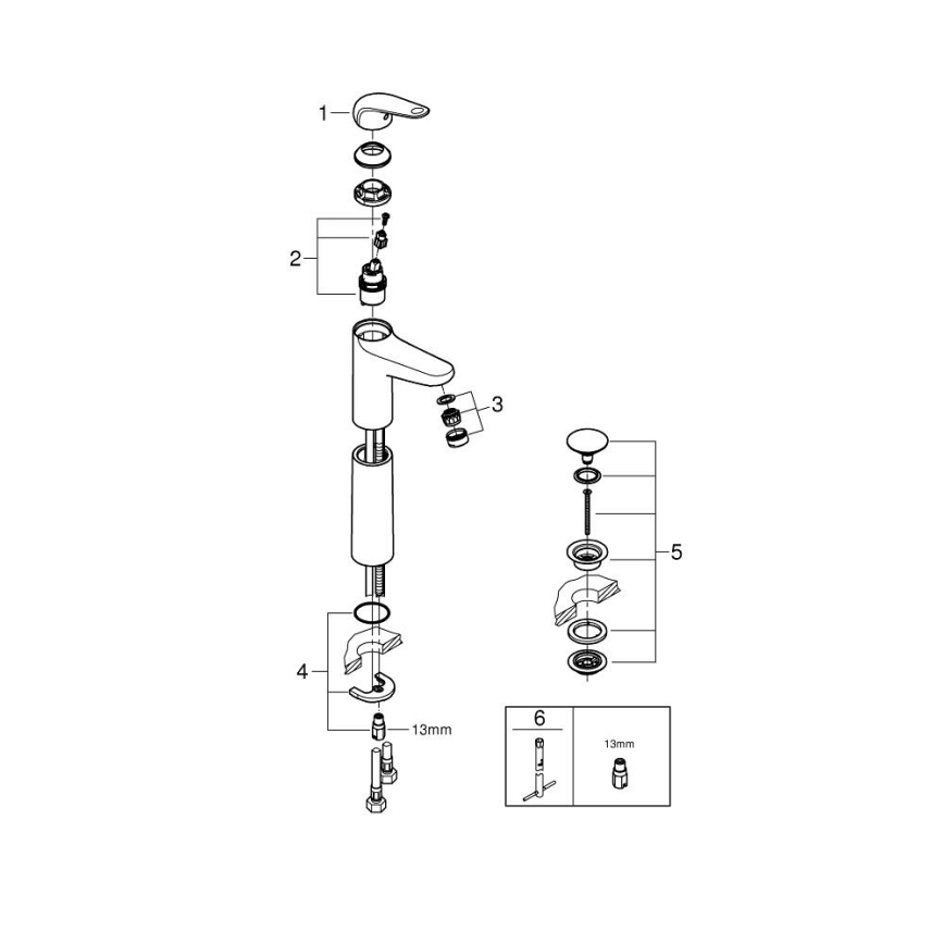 Baterie pentru lavoar GROHE SWIFT 319 mm, crom lucios - 24331001
