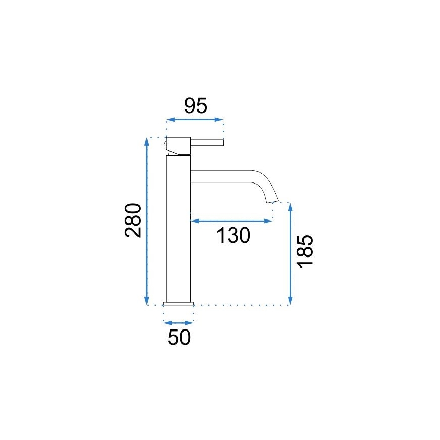 Baterie pentru lavoar LUNGO 28 cm, aurie - REA-B9409