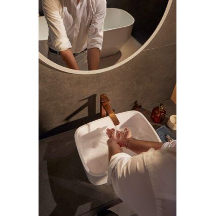 Baterie pentru lavoar MALAGA 30,3 cm cu set de scurgere, aur roz - KFA Armatura 4522-712-34