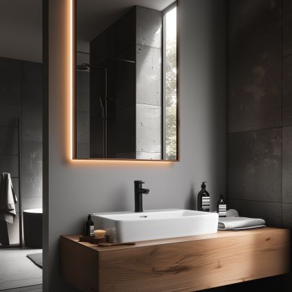 Baterie pentru lavoar RINGSTED 17,8 cm negru mat