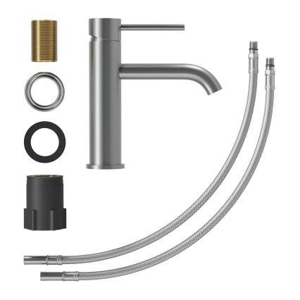 Baterie pentru lavoar SOVANG, 18,3 cm, gri cu finisaj vopsit prin pulbere