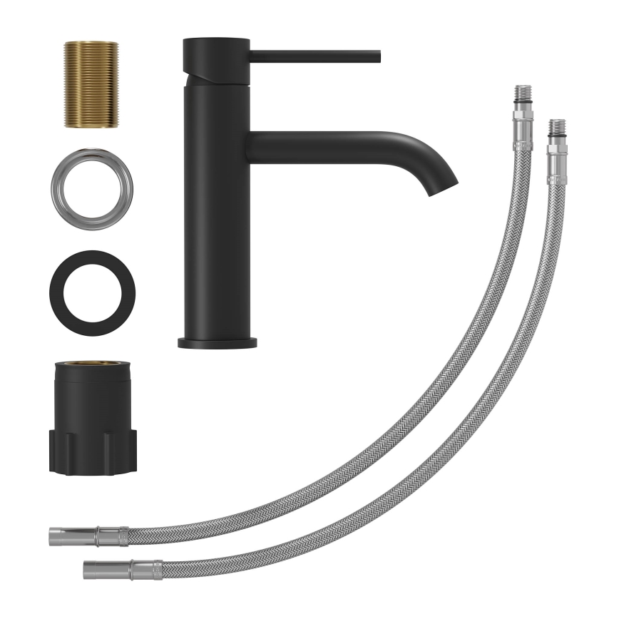 Baterie pentru lavoar SOVANG, 18,3 cm, negru mat