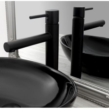 Baterie pentru lavoar TESS, 31,5 cm, neagră - REA-B0229