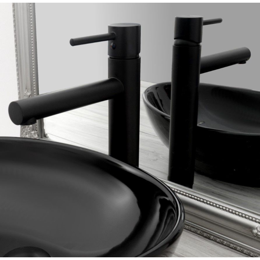 Baterie pentru lavoar TESS, 31,5 cm, neagră - REA-B0229