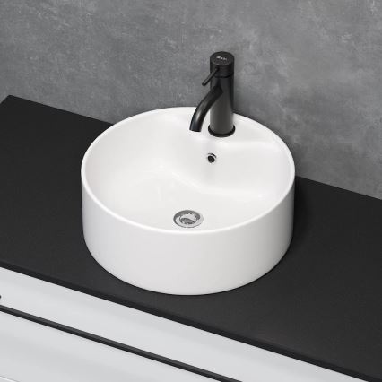 BATH DELUXE 06-038-09-11-00 - Lavoar de blat VIKEDAL Ø 38 cm, ceramică/alb