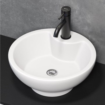 BATH DELUXE 06-045-11-11-00 - Lavoar pentru blat DRAMMEN, Ø 40,1 cm, ceramică, alb lucios