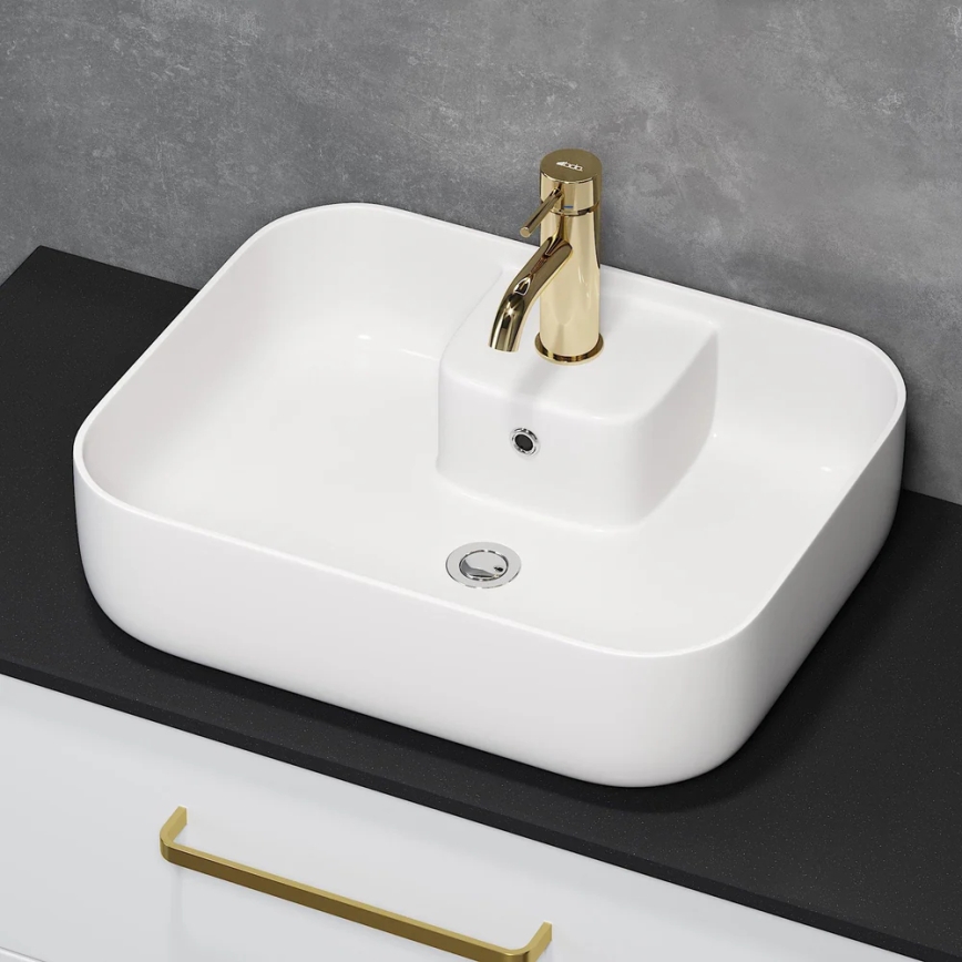 BATH DELUXE 06-050-12-11-00 - Lavoar pe blat KRISTIANSAND 51x40 cm ceramică/alb lucios