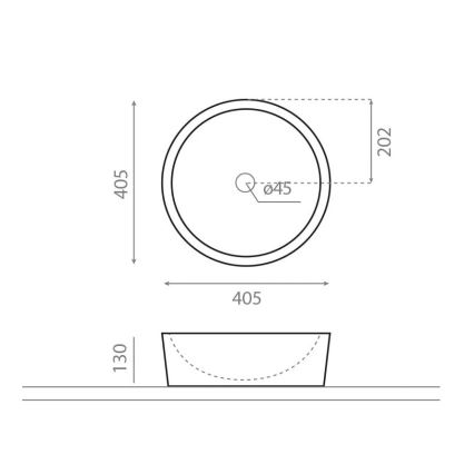 Bathco 00308 - Lavoar DUAL pentru montaj pe blat, Ø 40,5 cm, finisaj piatră/gri