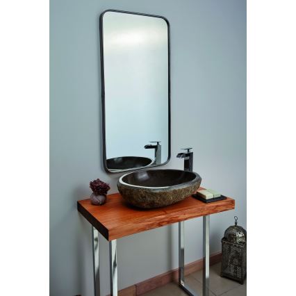 Bathco 00393 - Lavoar RIO pentru blat 52x47 cm piatră/gri