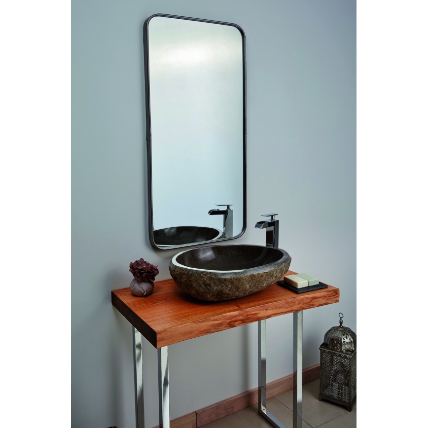 Bathco 00393 - Lavoar RIO pentru blat 52x47 cm piatră/gri