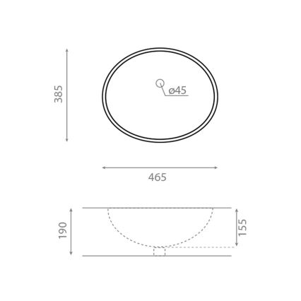Bathco 0054 - Lavoar încastrat MODENA, 43,5 x 38,5 cm, porțelan, alb