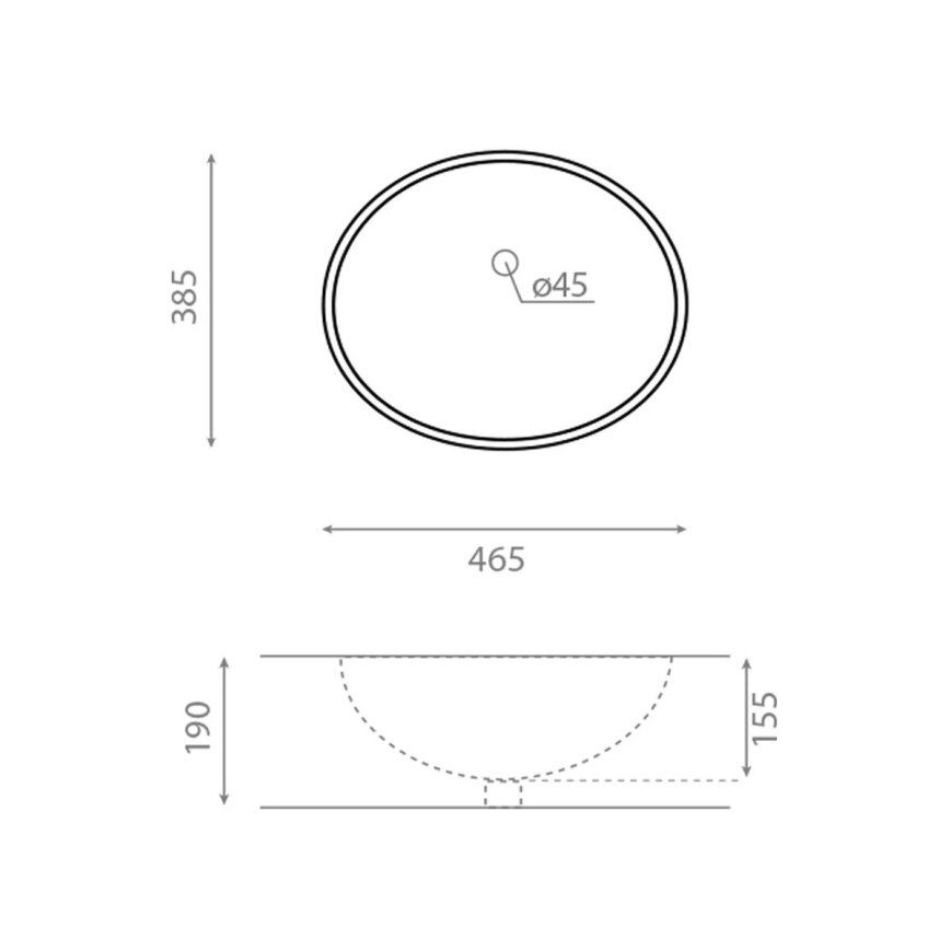 Bathco 0054 - Lavoar încastrat MODENA, 43,5 x 38,5 cm, porțelan, alb
