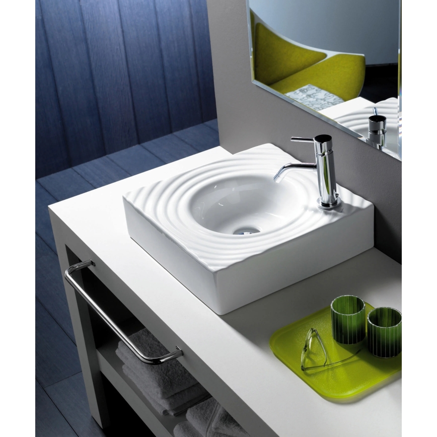 Bathco 0081 - Lavoar GOTA pentru blat 45x45 cm, porțelan/alb