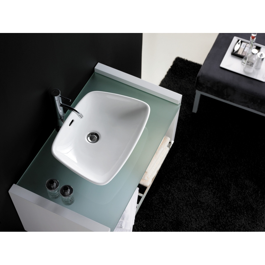 Bathco 0091 - Lavoar pentru blat ANABEL 50x36 cm, porțelan/alb