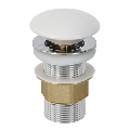 Bathco 0212MT- Ventil de scurgere pentru lavoar CLICK-CLACK, fără preaplin, Ø 6 cm, crom lucios/alb mat