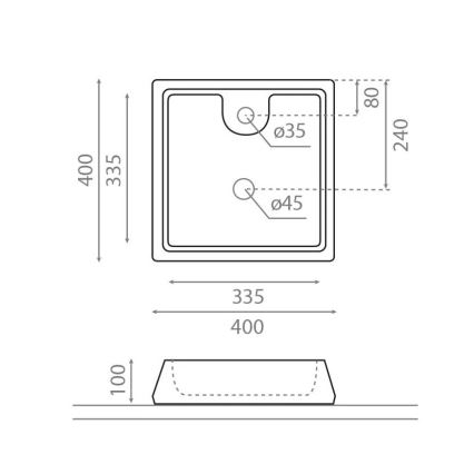 Bathco 4003 - Lavoar pentru blat GALICIA 40x40 cm porțelan/alb