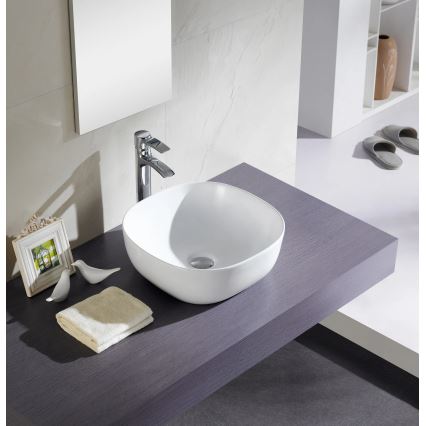 Bathco 4071 - Lavoar pentru blat OLEA, 41 x 41 cm, porțelan, alb