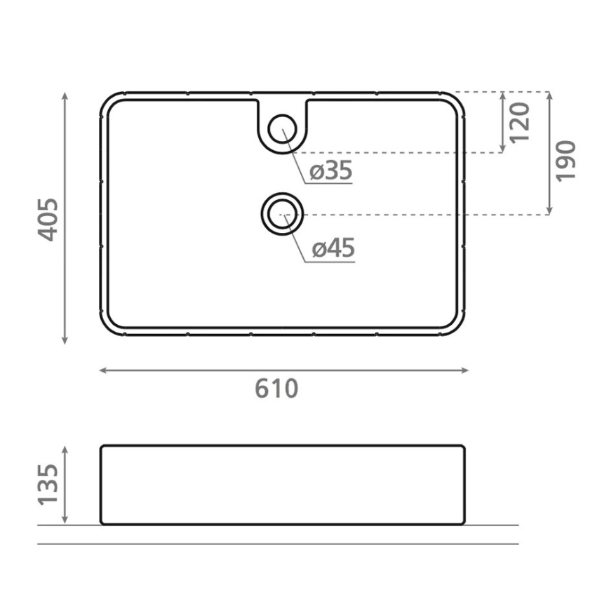 Bathco 4161 - Lavoar CIRCUS pentru montare pe blat, 61 x 40,5 cm, porțelan/bej