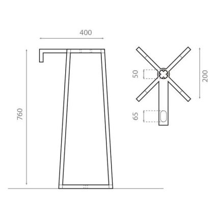 Bathco 8216 - Suport pentru lavoar VOLTA 76 x 40 cm, oțel/crom lucios