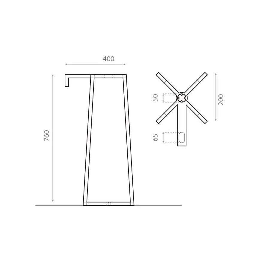 Bathco 8216 - Suport pentru lavoar VOLTA 76 x 40 cm, oțel/crom lucios