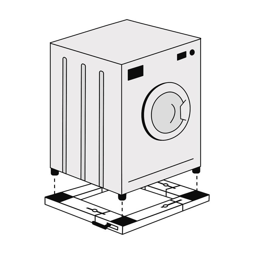 Bază antivibrații pentru mașină de spălat MK FLORIA Superior Wheel Wash 62x62 cm