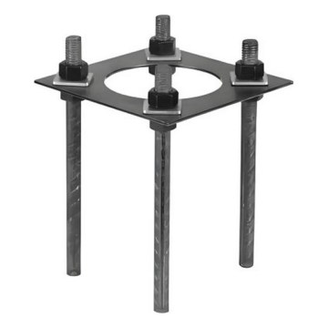 Bază de montaj pentru stâlp de iluminat exterior BASE, 20x20 cm, negru