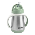 Beaba - Cană termoizolantă cu pai, 250 ml, verde