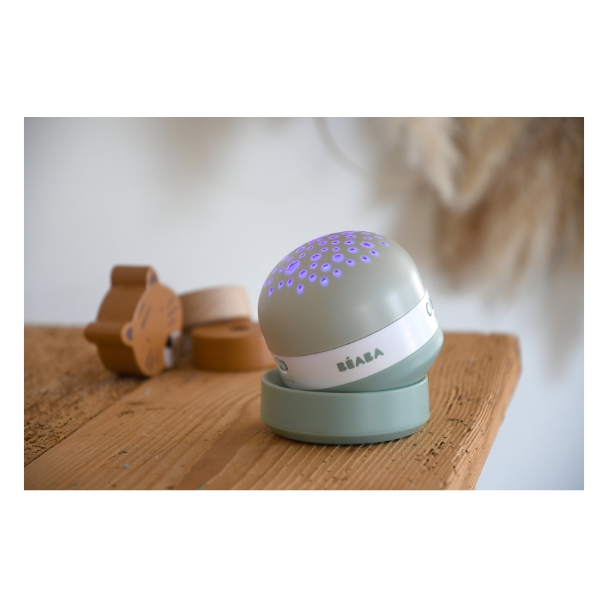 Beaba PIXIE - Proiector muzical USB/5V, 1300 mAh, verde