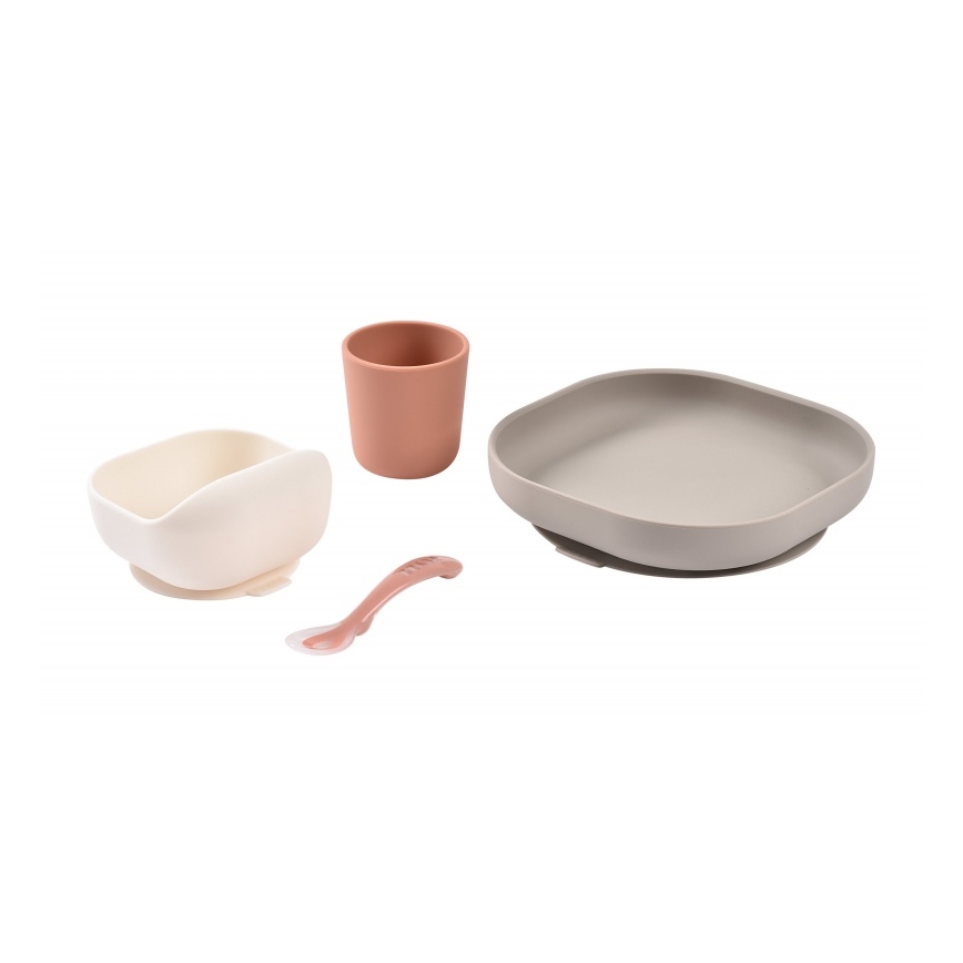 Beaba - Set de masă pentru copii Terracotta, 4 piese