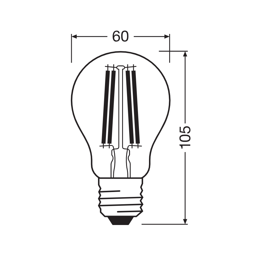 Bec cu filament LED CLASSIC A60 E27/11W/230V 2700K - Ledvance