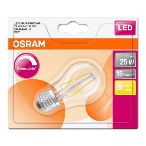 Bec dimmabil LED FILAMENT E27/3,3W/230V 2700K - Osram